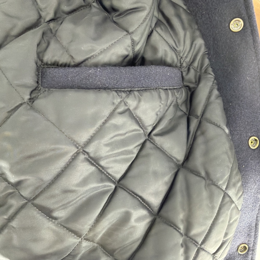 Cabela's Jacket Mens 2XL Blue Wool Leather Varsity Snap Outdoor Canada Hunting - Picture 5 of 16